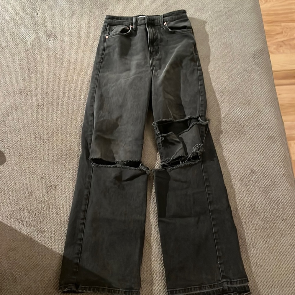 Black wide leg jeans